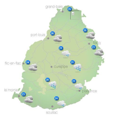 ILES SOEURS: prévisions du temps à MAURICE/RÉUNION pour les 24 et 25 Décembre 2021, mise à jour 23/12 à 19h30