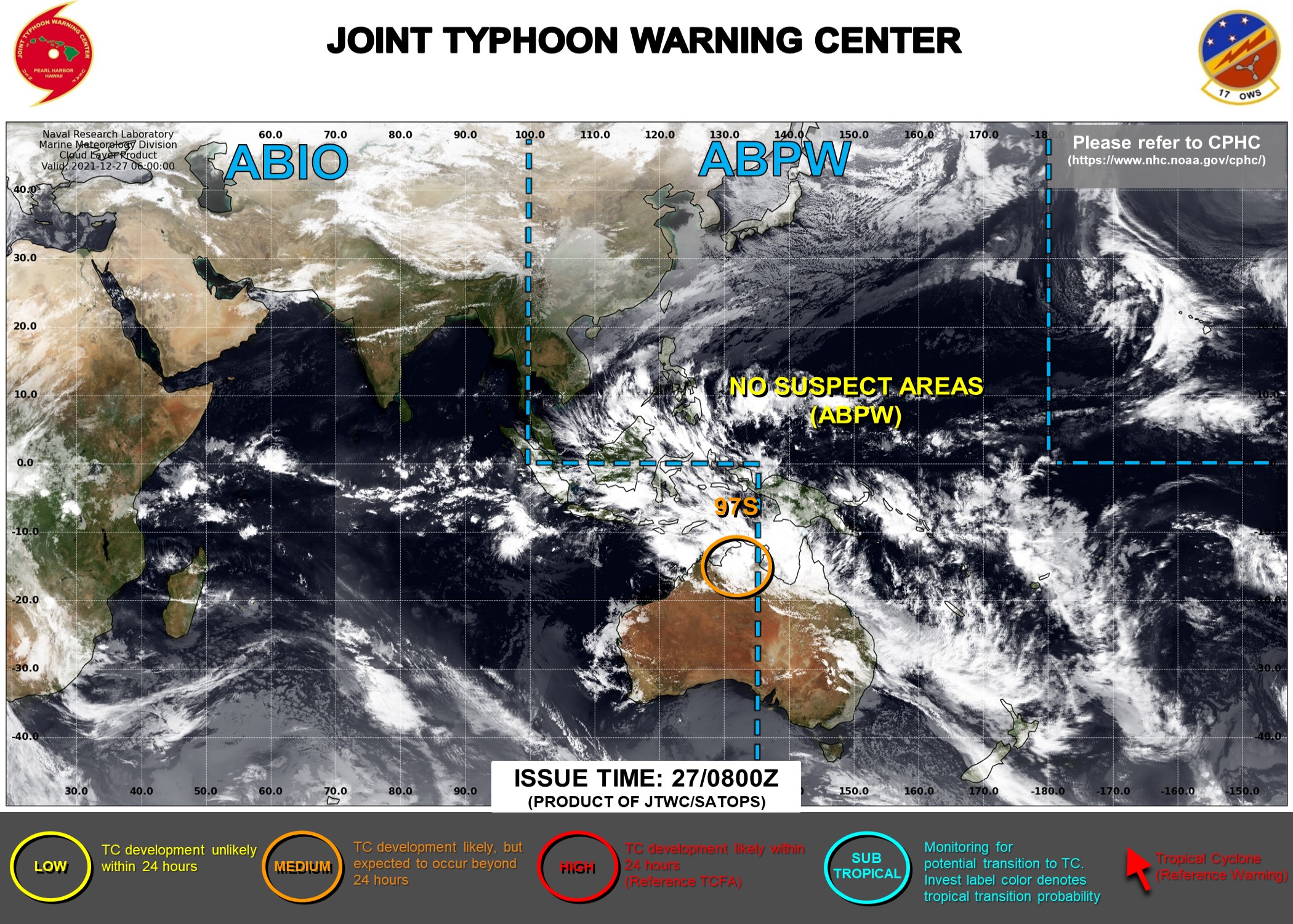 JTWC IS ISSUING 3HOURLY SATELLITE BULLETINS ON INVEST 97S.