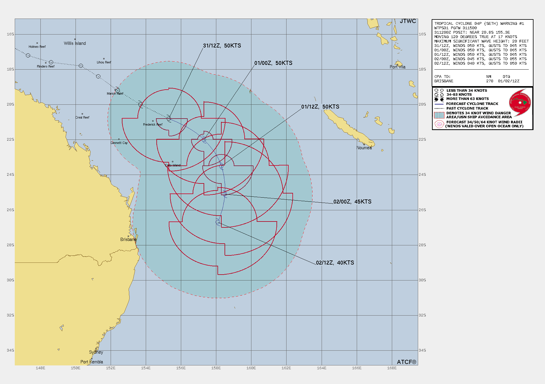 FORECAST REASONING.  SIGNIFICANT FORECAST CHANGES: THIS INITIAL PROGNOSTIC REASONING MESSAGE ESTABLISHES THE FORECAST PHILOSOPHY.  FORECAST DISCUSSION: AS MENTIONED EARLIER, TC 04P (SETH) HAS RAPIDLY TRANSITIONED FROM A HYBRID SUBTROPICAL LOW TO A FULL-FLEDGED TROPICAL CYCLONE OVER THE PAST SIX TO TWELVE HOURS. THE FORECAST HOWEVER CALLS FOR A TRANSITION BACK TO A SUBTROPICAL CYCLONE WITHIN THE NEXT 48 HOURS. THE SYSTEM IS FORECAST TO SLOW DOWN AS IT TRACKS SOUTHEAST, THEN TURNS SOUTH BY 36H AS THE STEERING MECHANISM SHIFTS TO A STRONG SUBTROPICAL RIDGE (STR) TO THE SOUTHEAST. THE SYSTEM IS EXPECTED TO MAINTAIN ITS CURRENT INTENSITY THROUGH 24H, THEN WEAKEN STEADILY THROUGH THE REMAINDER OF THE FORECAST PERIOD UNDER INCREASING SHEAR, INCREASING MID-LEVEL DRYNESS AND DECREASING SSTS. TC 04P WILL MOVE UNDER A 500MB TROUGH BEGINNING AROUND 12H, THEN TRANSITION TO A SUBTROPICAL STORM NO LATER THAN 48H, AS IT BECOMES VERTICALLY STACKED UNDER A 500MB COLD-CORE LOW AND CROSSES INTO WATERS COOLER THAN 26C. WHILE THE FORECAST ONLY COVERS THE 48 HOUR PERIOD THROUGH SUBTROPICAL TRANSITION, THE REMNANT GALE-FORCE SUBTROPICAL LOW WILL LIKELY MEANDER SLOWLY WESTWARD THROUGH 72H WHILE CONTINUING TO STEADILY WEAKEN.