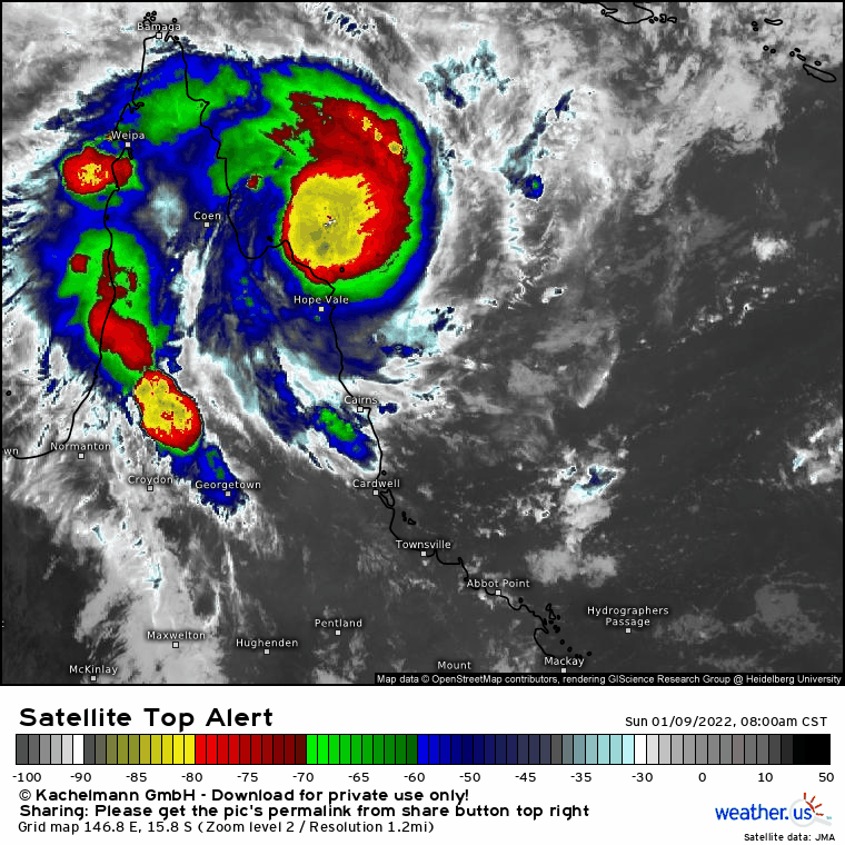 TC 06P: OF OVERSHOOTING TOPS WITH TEMPERATURES APPROACHING -90C
