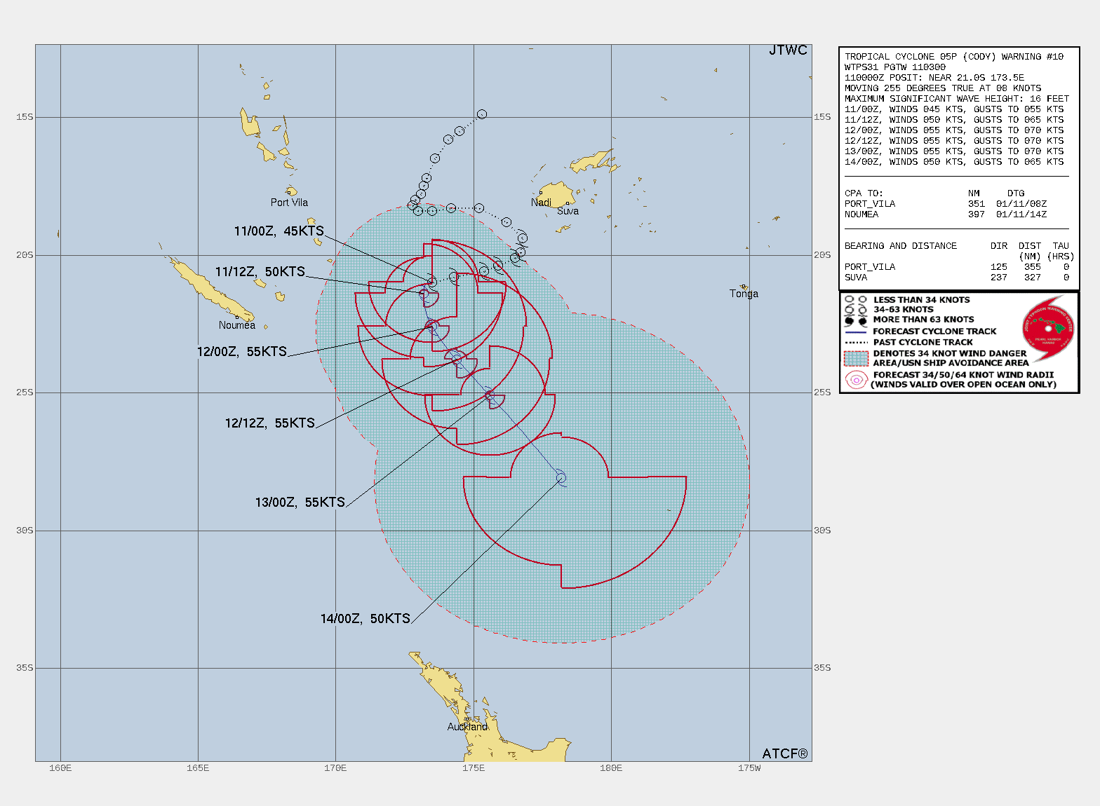 FORECAST REASONING.  SIGNIFICANT FORECAST CHANGES: CHANGED TERMINAL TC PHASE TRANSITION FROM SUBTROPICAL TO EXTRA-TROPICAL.  FORECAST DISCUSSION: TC CODY WILL TRACK MORE POLEWARD THEN SOUTHEASTWARD AS IT ROUNDS THE WESTERN EDGE OF THE STR. THE NEW STORM MOTION BECOMING MORE IN-PHASE WITH THE UPPER LEVEL WIND FLOW WILL OFFSET THE VWS AND ALLOW A SLOW RE-INTENSIFICATION TO 55KTS AT 24-48H. AFTERWARD, COOLING SST AS THE CYCLONE ENTERS THE BAROCLINIC ZONE WILL BEGIN TO ERODE THE SYSTEM. CONCURRENTLY BY  48H, IT WILL COMMENCE EXTRATROPICAL TRANSITION AND BY 72H WILL BECOME A 50-KT COLD CORE LOW WITH AN EXPANDING WIND FIELD.