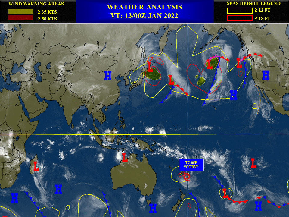 TC 05P(CODY) and over-land TC 06P(TIFFANY) updates, 13/03utc