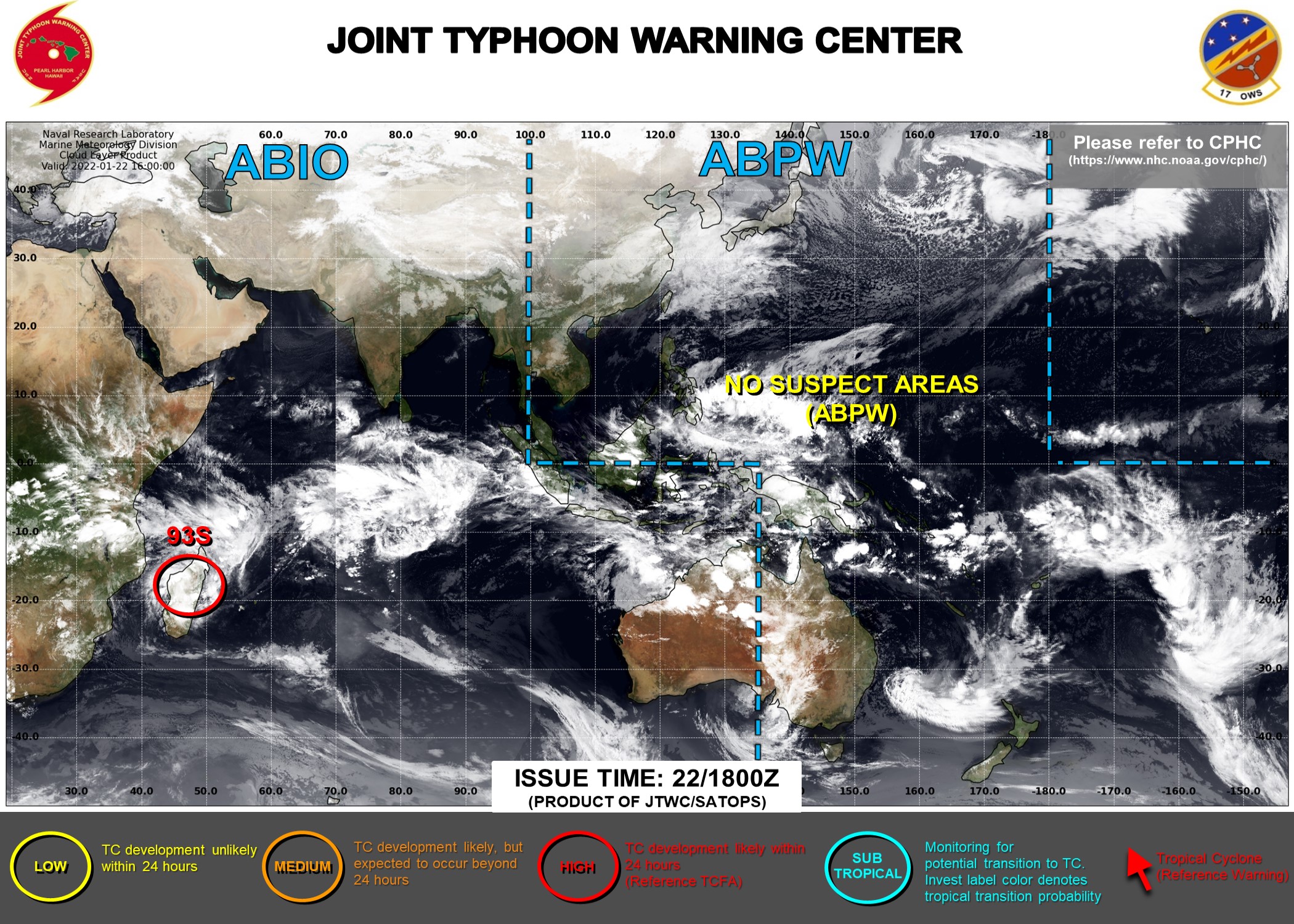 JTWC IS ISSUING 3HOURLY SATELLITE BULLETINS ON INVEST 93S.