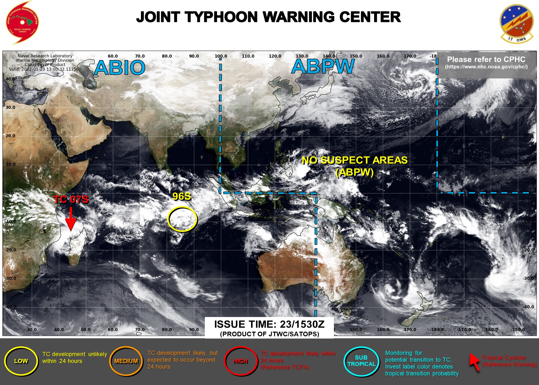 JTWC IS ISSUING 6HOURLY WARNINGS AND 3HOURLY SATELLITE BULLETINS ON TC 07S.