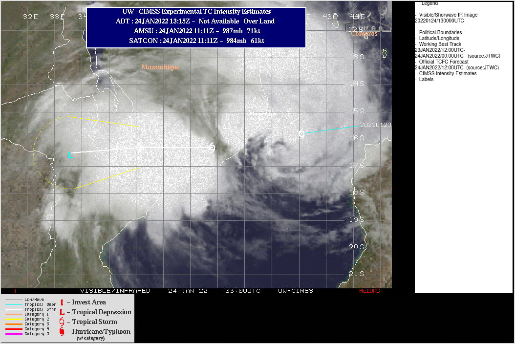TC 07S(ANA) made landfall near Angoche/MOZ// Invest 91W and Invest 96S updates, 24/15utc