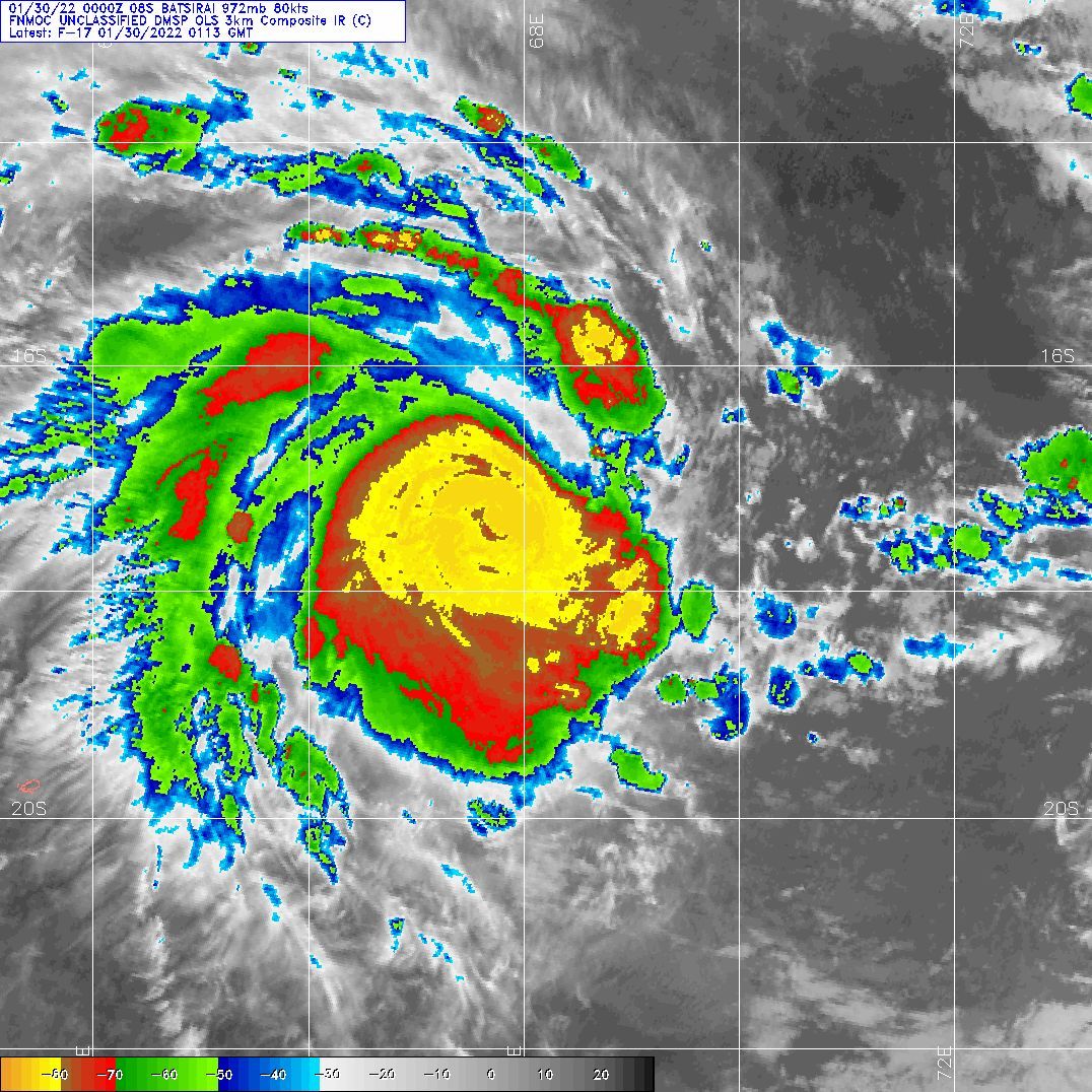TC 08S(BATSIRAI) high end CAT 1 US will be intensifying next 72h up to CAT 3, approaching the Mascarenes, Invests 98P/97P updates,30/03utc