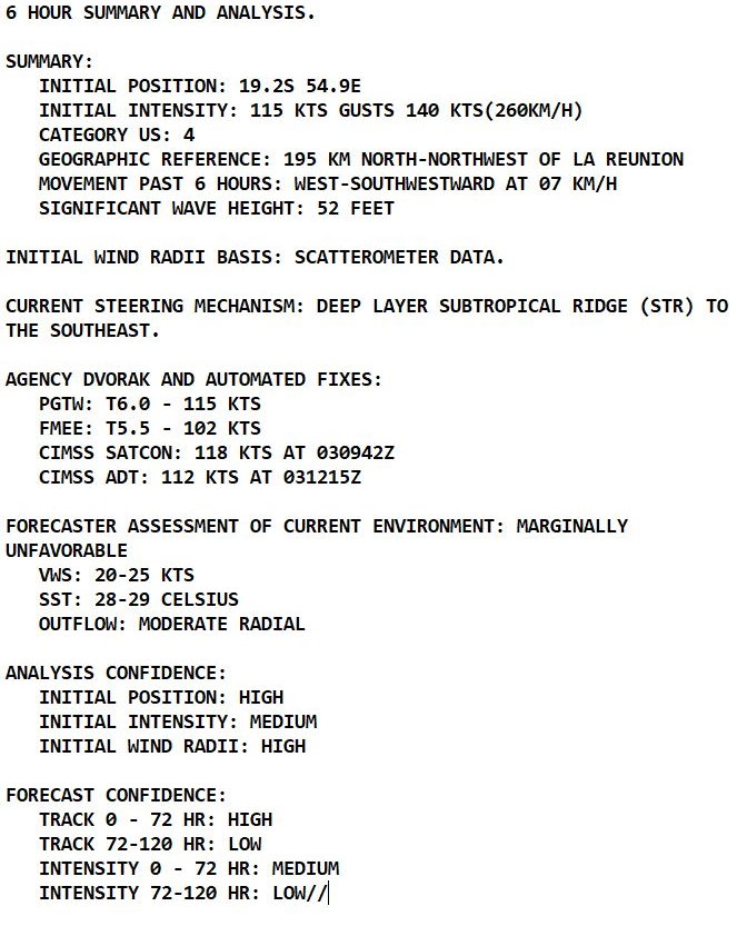 TC 08S(BATSIRAI): CAT 4 US , forecast to make landfall over Madagasar near Mahanoro by 48h, 03/15utc