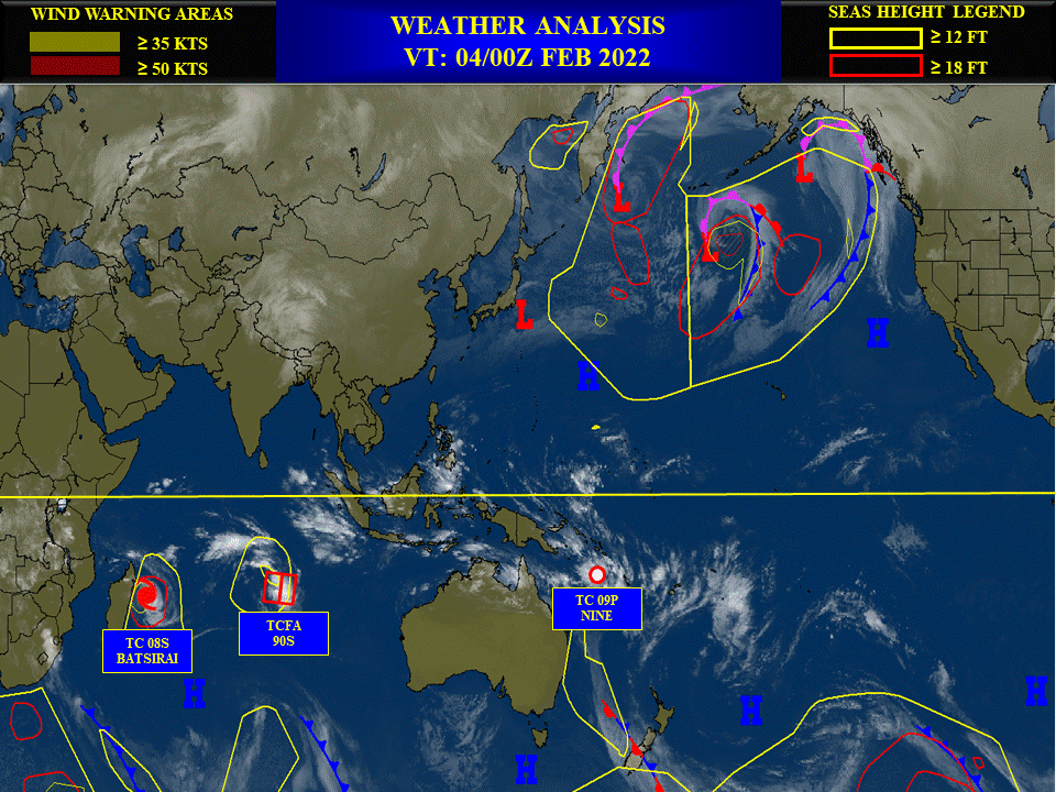 Powerful TC 08S(BATSIRAI) CAT 4 US: to make landfall over Madagascar shortly after 24h// Invest 90S is now TC 10S, 04/15utc