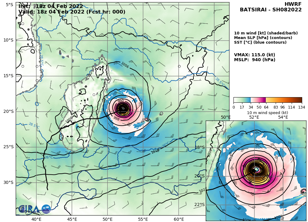 TC 08S(BATSIRAI): CAT 3 US  bearing down on Eastern Madagascar// TC 10S(CLIFF) near peak intensity//Invest 92P on the map,05/03utc