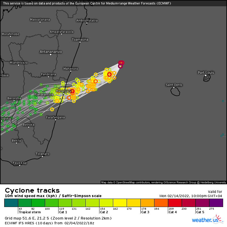 TC 08S(BATSIRAI): CAT 3 US  bearing down on Eastern Madagascar// TC 10S(CLIFF) near peak intensity//Invest 92P on the map,05/03utc