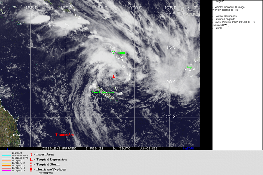 TC 08S(BATSIRAI): set to take on subtropical features// Invest 92P and Invest 93S: Tropical Cyclone Formation Alerts, 08/03UTC