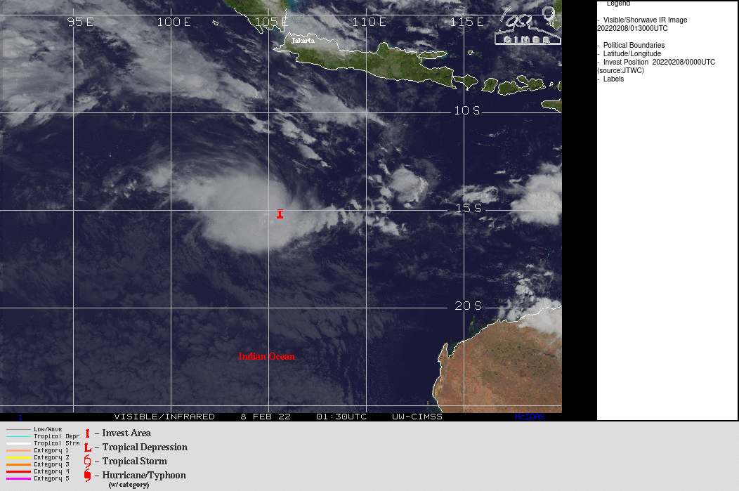 TC 08S(BATSIRAI): set to take on subtropical features// Invest 92P and Invest 93S: Tropical Cyclone Formation Alerts, 08/03UTC
