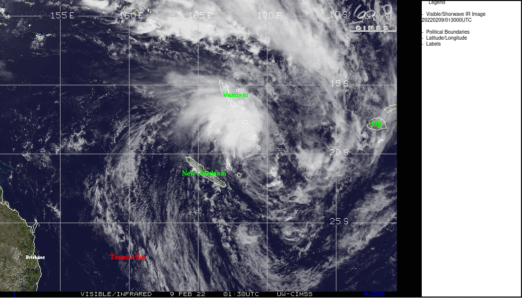 SATELLITE ANALYSIS, INITIAL POSITION AND INTENSITY DISCUSSION: ANIMATED MULTISPECTRAL SATELLITE IMAGERY (MSI) DEPICTS A BROAD BUT CONSOLIDATING SYSTEM WITH A STREAK OF DRY AIR IMPINGING ON THE EASTERN PORTION OF THE CIRCULATION. A 082030Z GMI 89GHZ IMAGE DEPICTS THE CONVECTION SHEARED TO THE NORTHWEST OF THE LOW LEVEL CIRCULATION. THE INITIAL POSITION IS BASED ON THE LOW LEVEL BANDING IN THE PREVIOUSLY MENTIONED GMI IMAGE AND THE INITIAL INTENSITY OF 35 KTS IS BASED ON THE PGTW DVORAK CURRENT INTENSITY ESTIMATE.