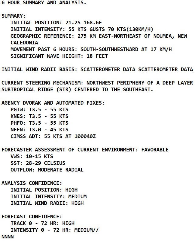 Intensifying TC 11P(DOVI) tracking close to New Caledonia within 12h, to peak at 75kts/CAT 1 US by 36hours//Invest 93S, 10/03utc