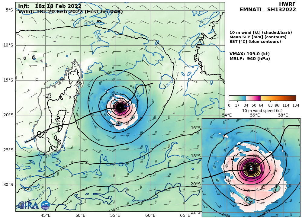 TC 13S(EMNATI): CAT 1 US: intensifying within 48h while tracking to the North of Mauritius/Réunion, 19/03utc