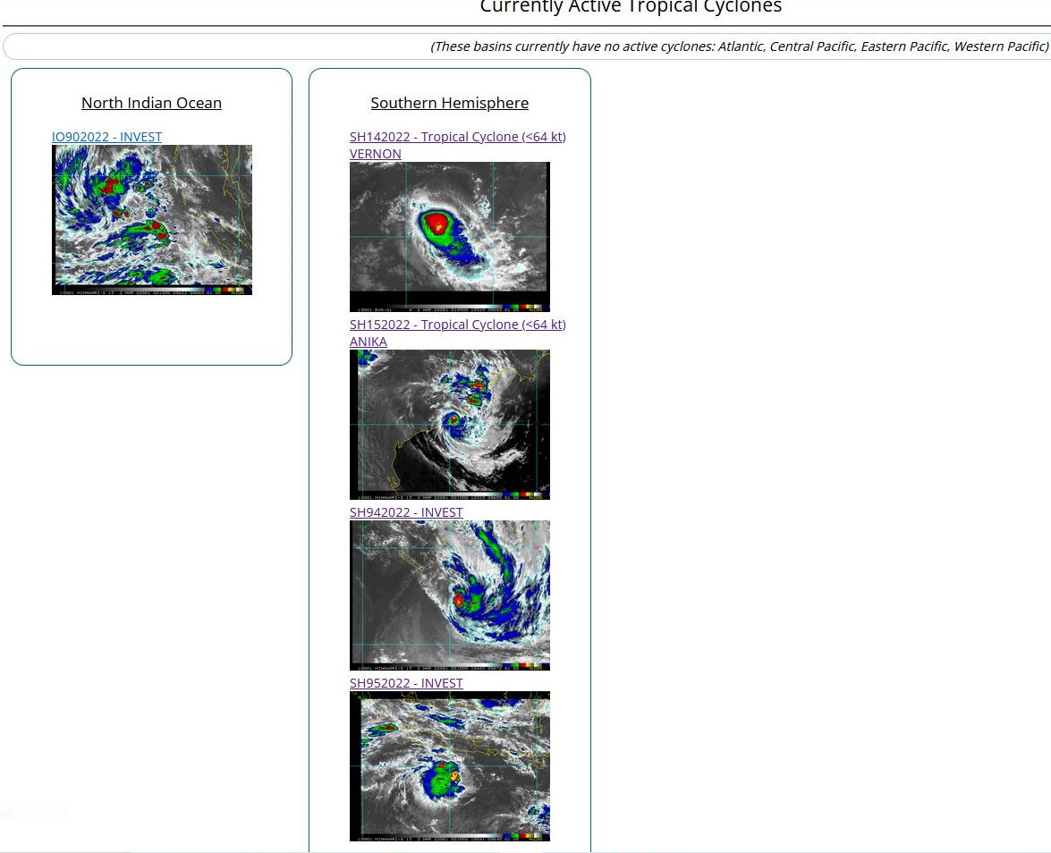 TC 14S(VERNON) intensifying a bit//TC 15S(ANIKA) to landfall within 12h//Invest 95S:Tropical Cyclone Formation Alert//Invest 94P:Medium,02/03utc