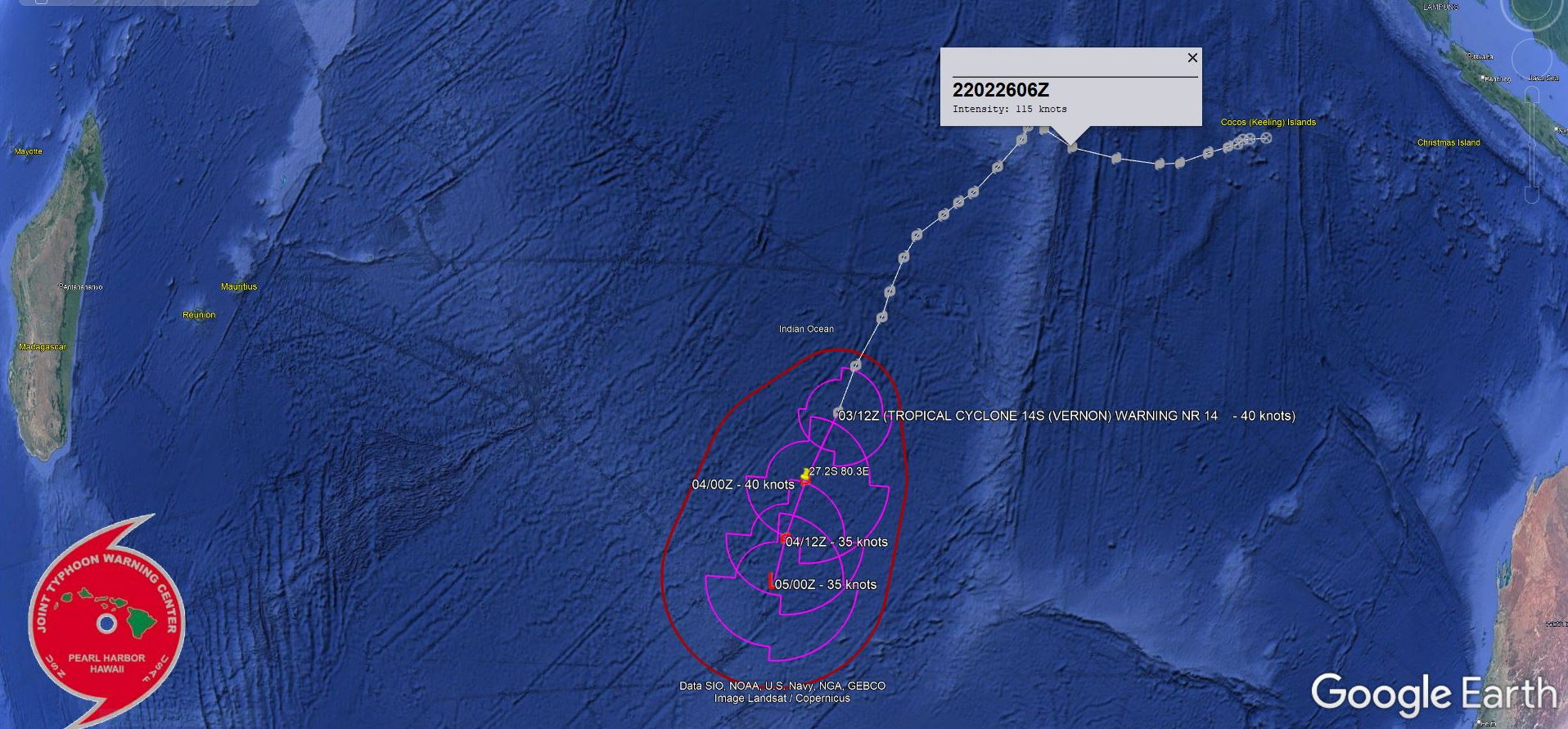 TC 14S(VERNON) subtropical//TC 18P(EVA): Final Warning//Invest 90B up-graded to Medium//Invest 96P, 04/06utc