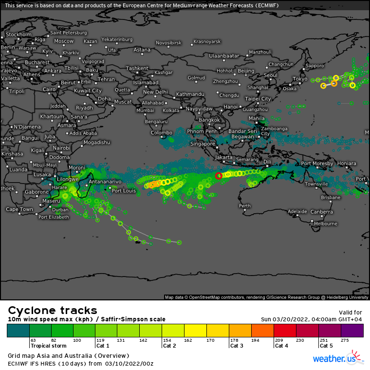 TC 19S(GOMBE): intensifying rapidly next 18h: dangerous CAT 3 US at landfall/Mozambique,destructive flooding likely once inland//Invest 99S, 10/09utc