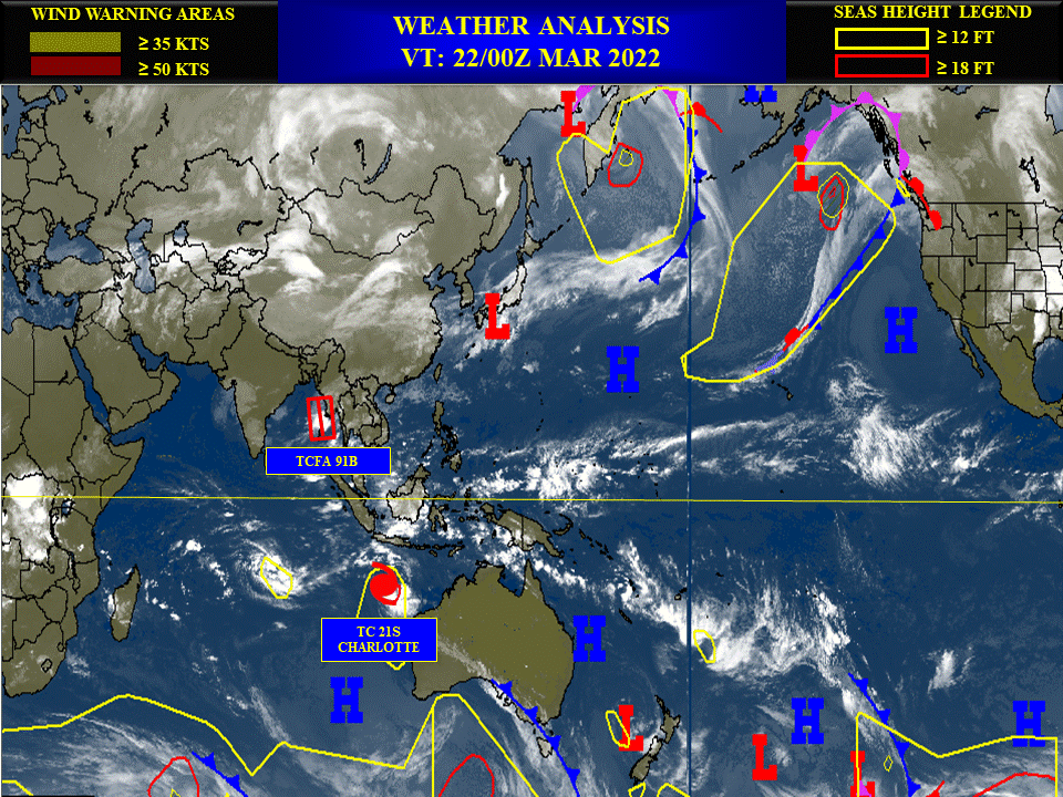 TC 21S(CHARLOTTE): peaking as a CAT 2 US Northwest of Australia//Invest 91B :Medium//Invest 94S: development next several days,22/06utc