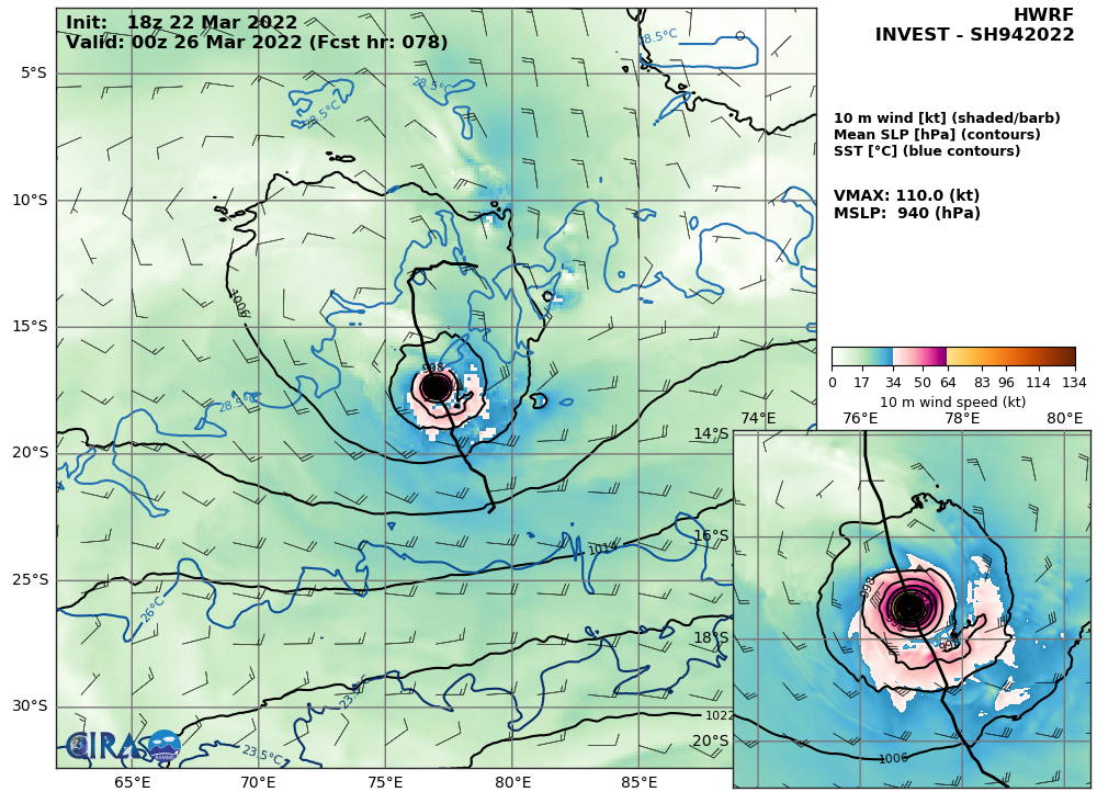 TC 21S(CHARLOTTE): CAT 1 US and weakening// Invest 94S: likely marked intensification next 72hours//Invest 91B: off the map,23/06utc TC 21S(CHARLOTTE): CAT 1 US and weakening// Invest 94S: likely marked intensification next 72hours//Invest 91B: off the map,23/06utc
