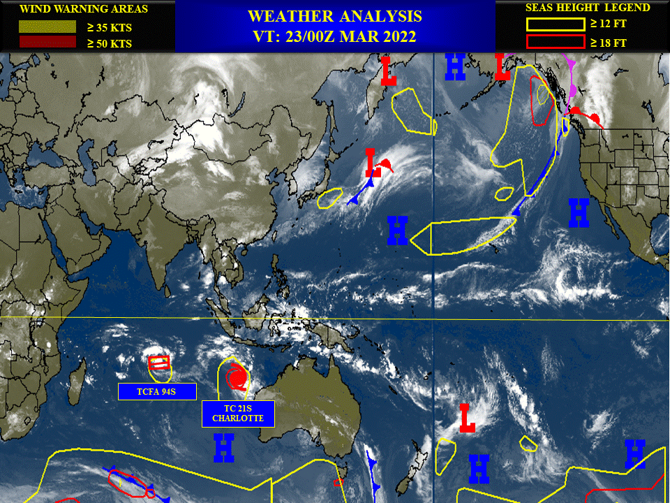 TC 21S(CHARLOTTE): CAT 1 US and weakening// Invest 94S: likely marked intensification next 72hours//Invest 91B: off the map,23/06utc TC 21S(CHARLOTTE): CAT 1 US and weakening// Invest 94S: likely marked intensification next 72hours//Invest 91B: off the map,23/06utc