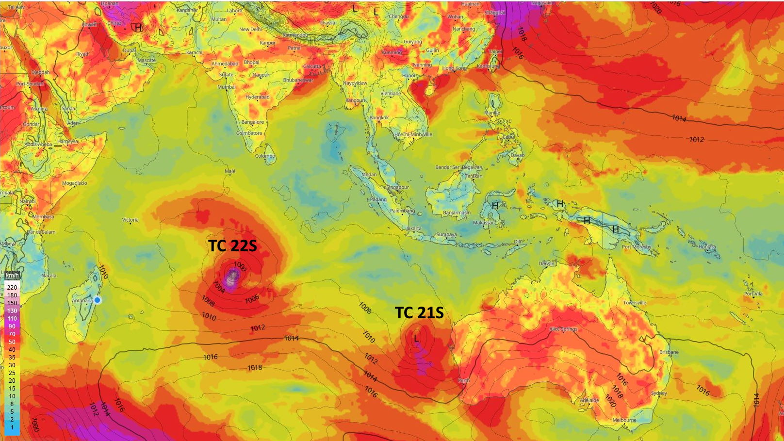 TC 22S(HALIMA): forecast to reach CAT 4 US by 36h, 24/15utc