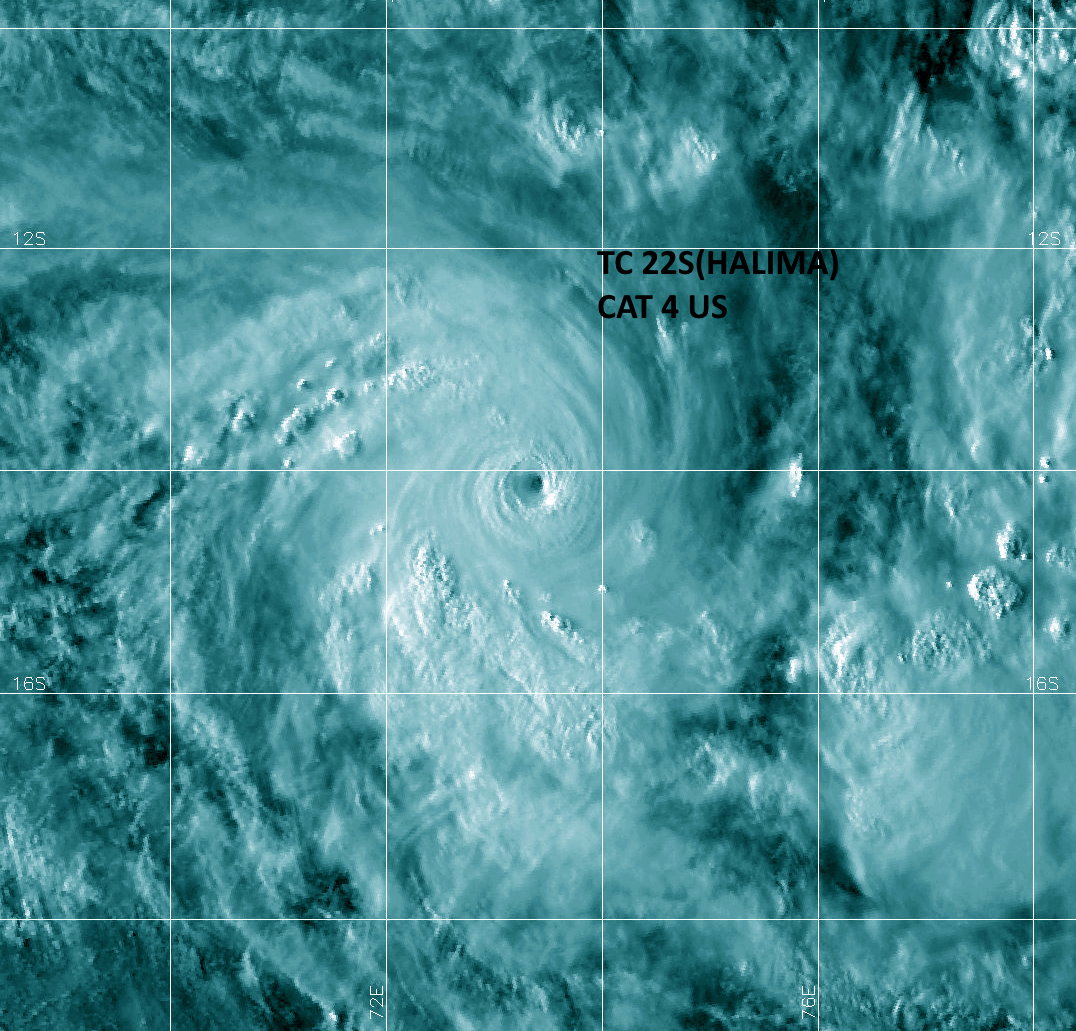 TC 22S(HALIMA):CAT 4 US:forecast to reach Super Typhoon/Cyclone intensity within 12h//21S(CHARLOTTE):subtropical//Invest 92W, 25/15utc