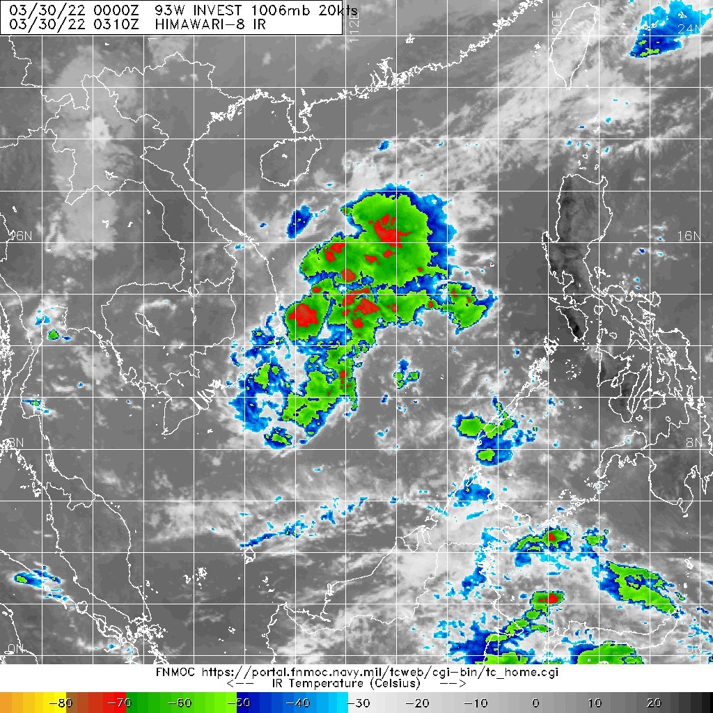 TC 22S(HALIMA): still cocooned within a small region of relatively moist air//Invest 93W: Tropical Cyclone Formation Alert//Invest 96S, 30/03utc