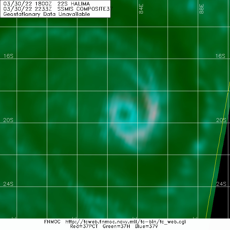 TC 22S(HALIMA): forecast to fall below 35kts after 24h//TD 01W: made landfall //Invest 96S and Invest 94W, 31/03utc