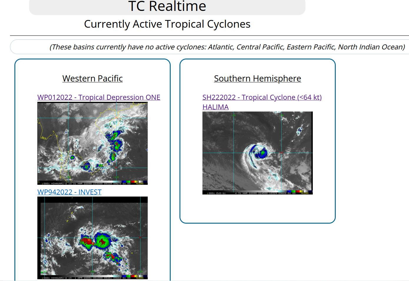 TC 22S(HALIMA): slowly weakening// Invest 94W: MEDIUM//Invest 96S//Over-land remnants of TD 01W, 01/00utc