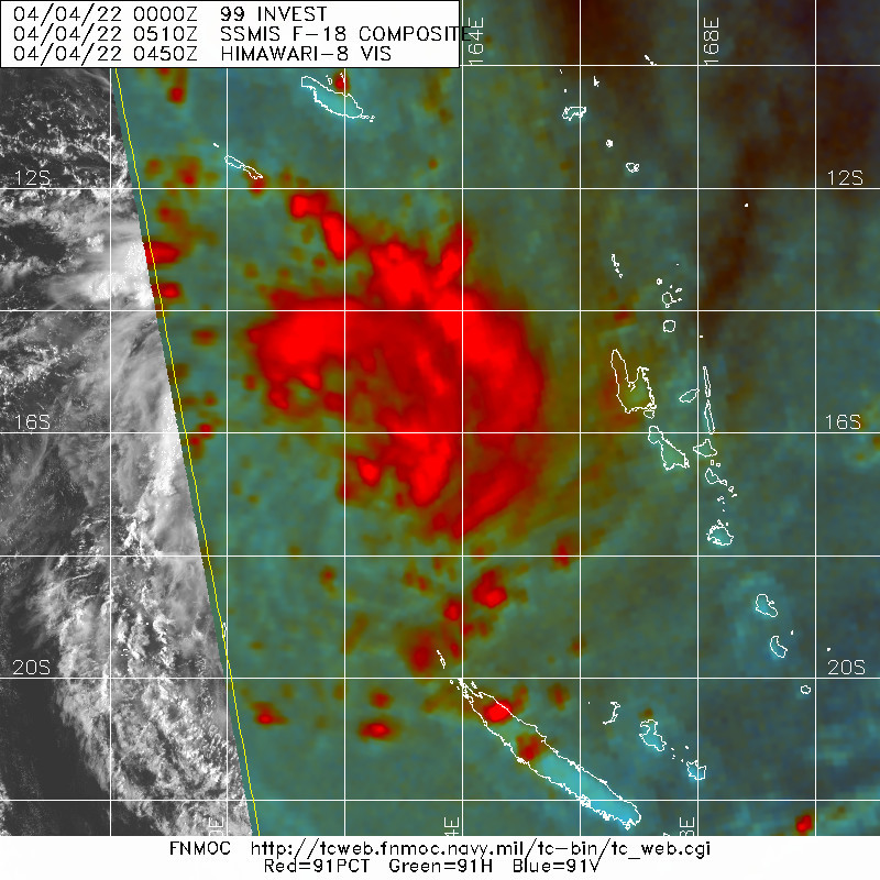 Invest 99P: High// Invest 95W: Medium// Invest 94W: Low//Invest 98P and remnants of TC 22S(HALIMA), 04/06utc