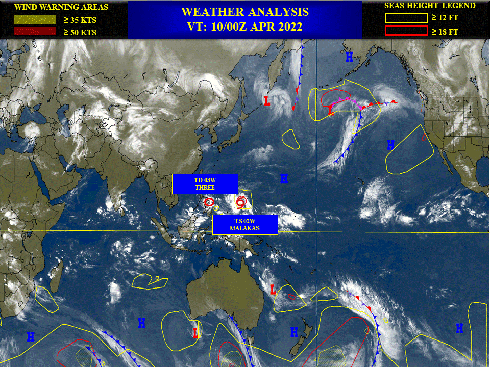 02W(MALAKAS) set to reach Typhoon CAT 3 by 72h//03W(MEGI) absorbed by 02W by 96h//Invest 96W and Subtropical 23P(FILI),10/03utc