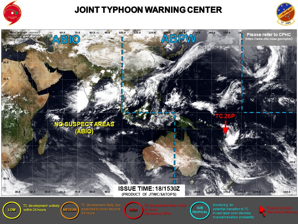 JTWC IS ISSUING 6HOURLY WARNINGS AND 3HOURLY SATELLITE BULLETINS ON TC 26P.