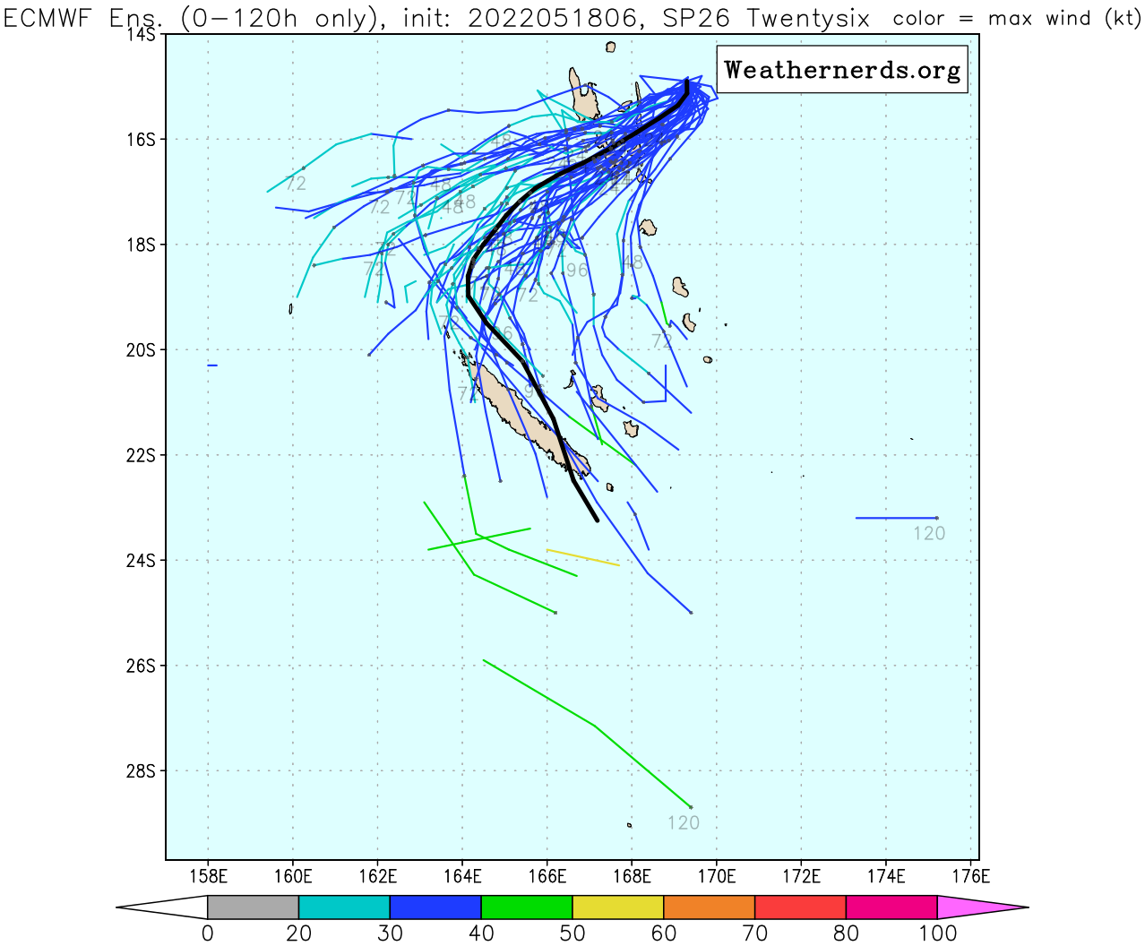 TC 26P : crossing Northern Vanuatu and peaking within 24hours, 18/15utc