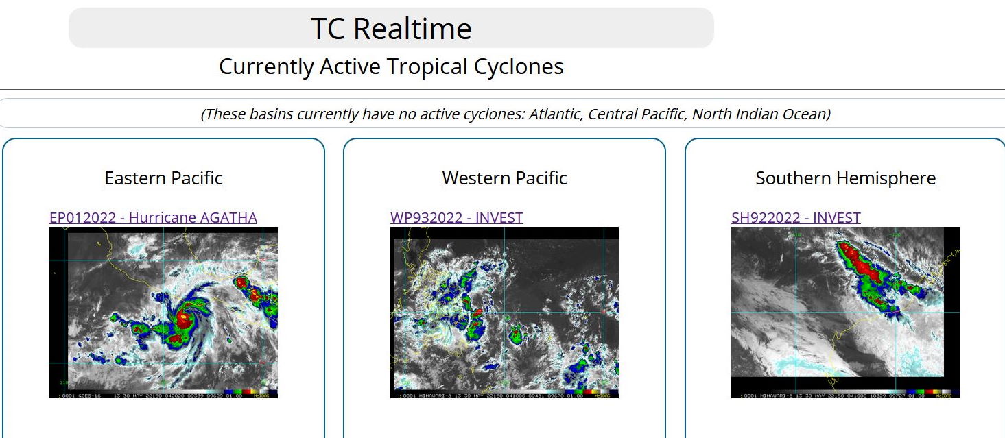  01E(AGATHA): set to become a Major Hurricane// Invest 93W/Invest 92S: subtropical, 30/00utc
