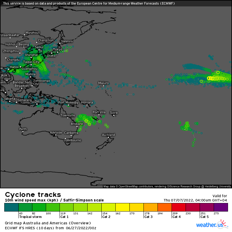 JTWC map: active after a while: Invest 94A and Invest 97W// TS 03E(ALICIA) and Invest 94L, 27/06utc