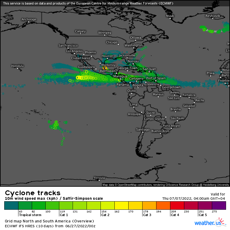 JTWC map: active after a while: Invest 94A and Invest 97W// TS 03E(ALICIA) and Invest 94L, 27/06utc