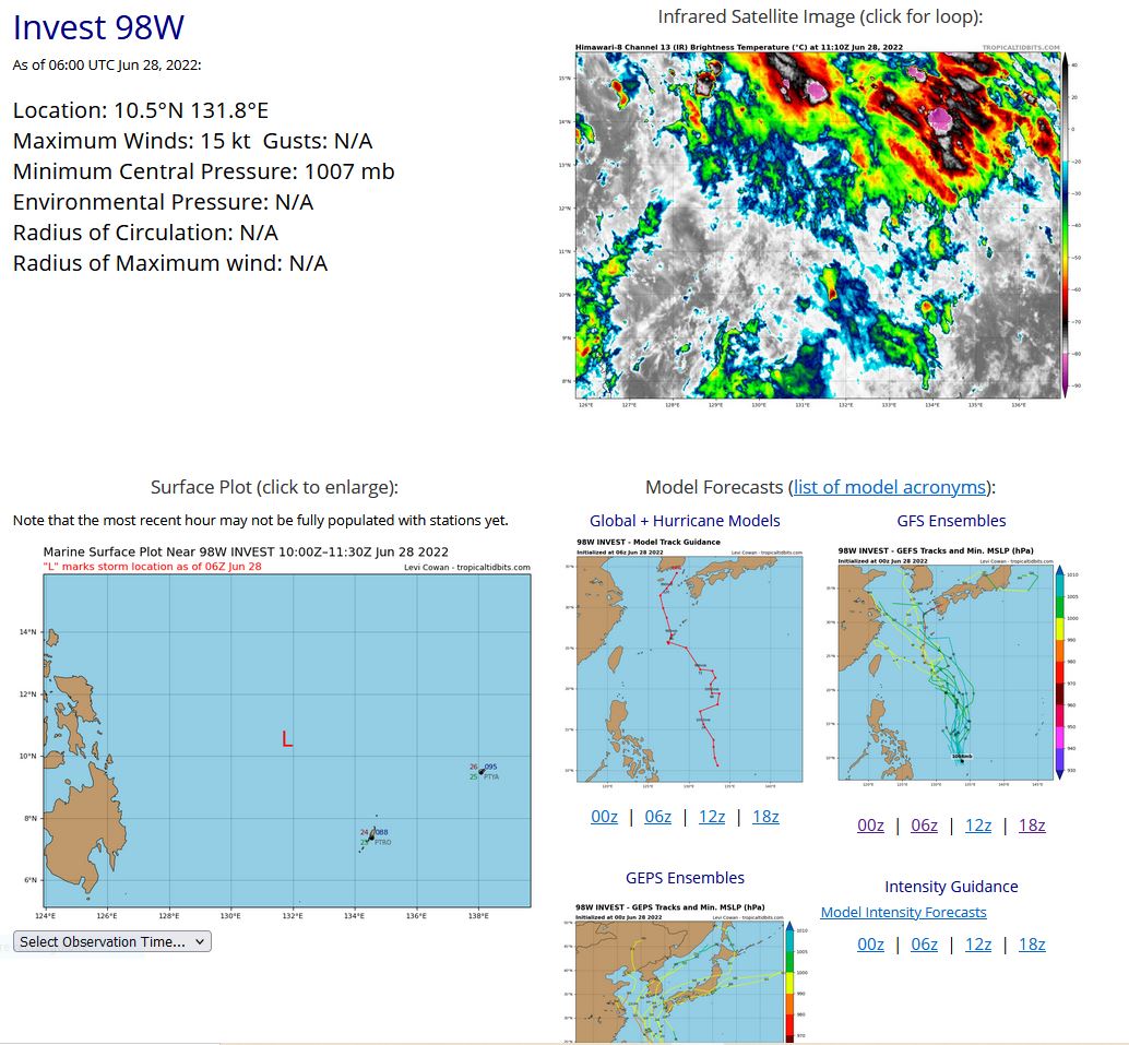 Invest 97W, Invest 98W, Invest 94A// TS 03E(CELIA), Invest 94E//TS 02L, Invest 95L, 28/06utc updates: 97W up-dated at 18utc