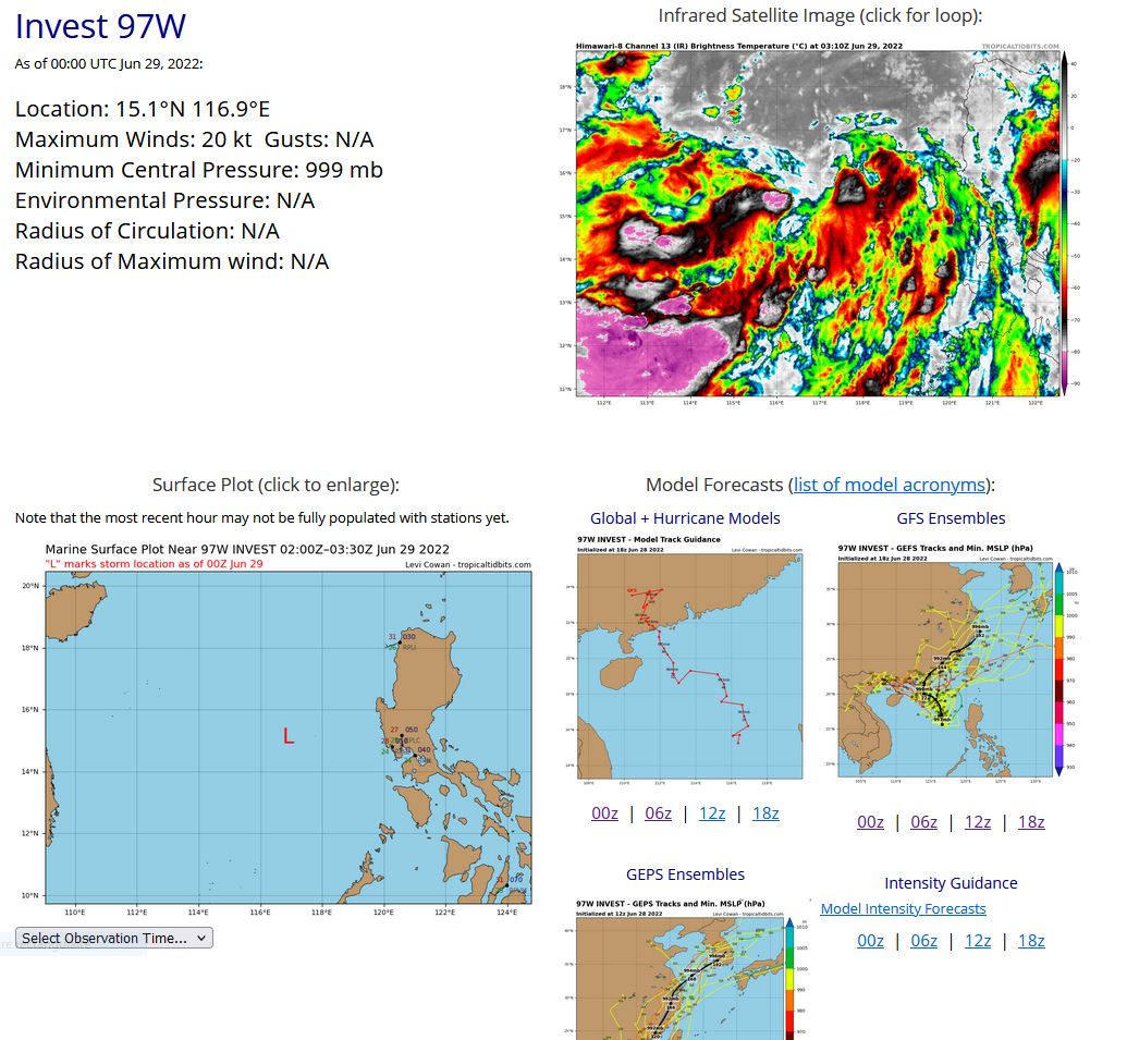 Tropical Cyclone Formation Alert issued for Invest 97W and Invest 94E// TC 02L slowly intensifying, 29/03utc