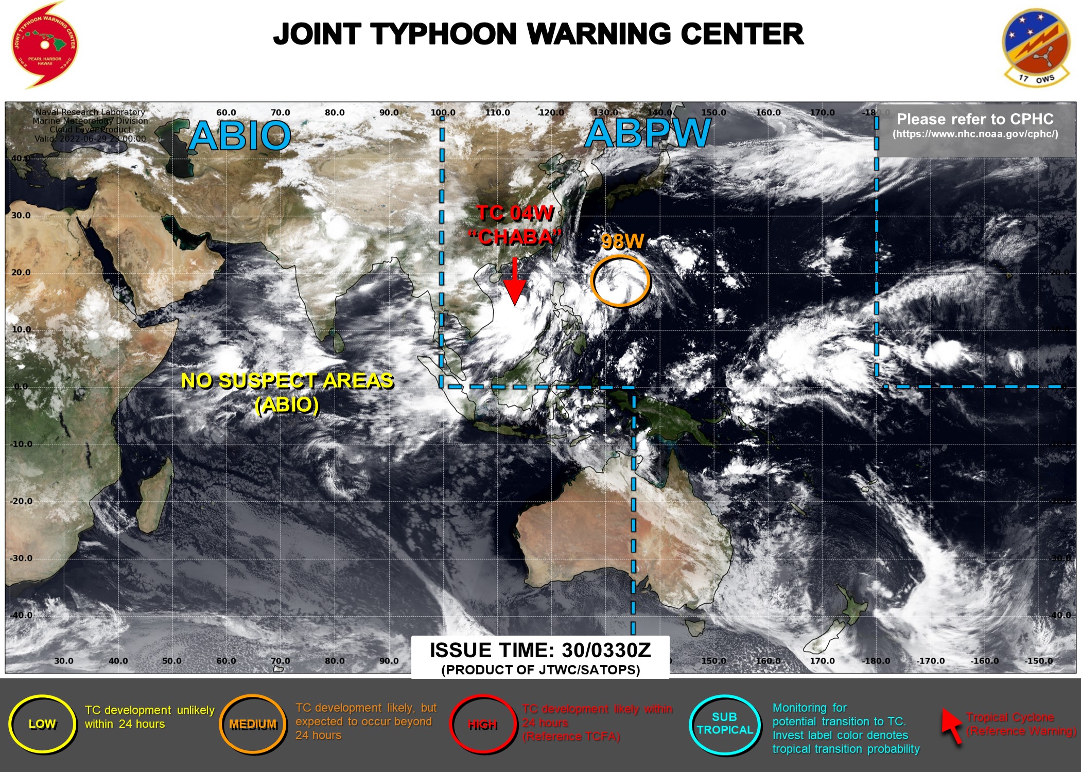TS 04W(CHABA), Invest 98W// TC 02L// Invest 94E and Invest 95L: 30/03utc updates