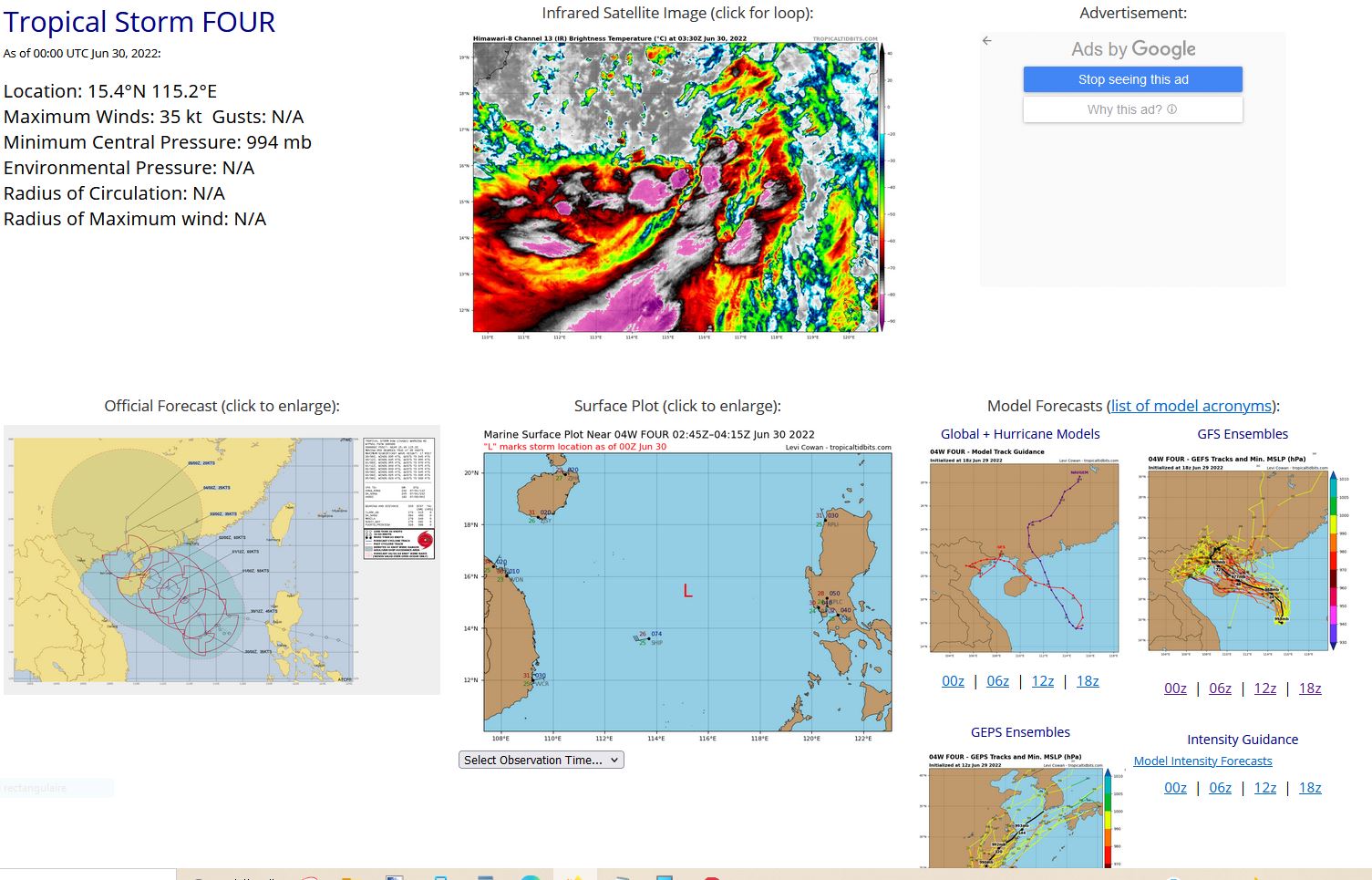 SATELLITE ANALYSIS, INITIAL POSITION AND INTENSITY DISCUSSION: ANIMATED MULTISPECTRAL SATELLITE IMAGERY (MSI) DEPICTS A PARTIALLY EXPOSED LOW LEVEL CIRCULATION CENTER (LLCC) LOCATED UNDER THE NORTHERN AREA OF BUILDING CONVECTION IN THE SOUTHERN SEMI-CIRCLE. THE LATEST VISIBLE SATELLITE LOOP INDICATES BUILDING CONVECTION IN THE NORTHEAST QUADRANT, HOWEVER THERE IS EVIDENCE OF SHEAR FROM THE NORTHEAST AS WELL. THE INITIAL POSITION IS PLACED WITH MEDIUM CONFIDENCE BASED OFF THE PGTW FIX AND AFOREMENTIONED VISIBLE SATELLITE LOOP. THE INITIAL INTENSITY OF 35 KTS IS ASSESSED WITH HIGH CONFIDENCE BASED ON STRUCTURE AND TWO SHIP WEATHER OBSERVATIONS OF 34 KTS AND 35 KTS, BOTH LOCATED SOUTHWEST OF THE  LLCC.