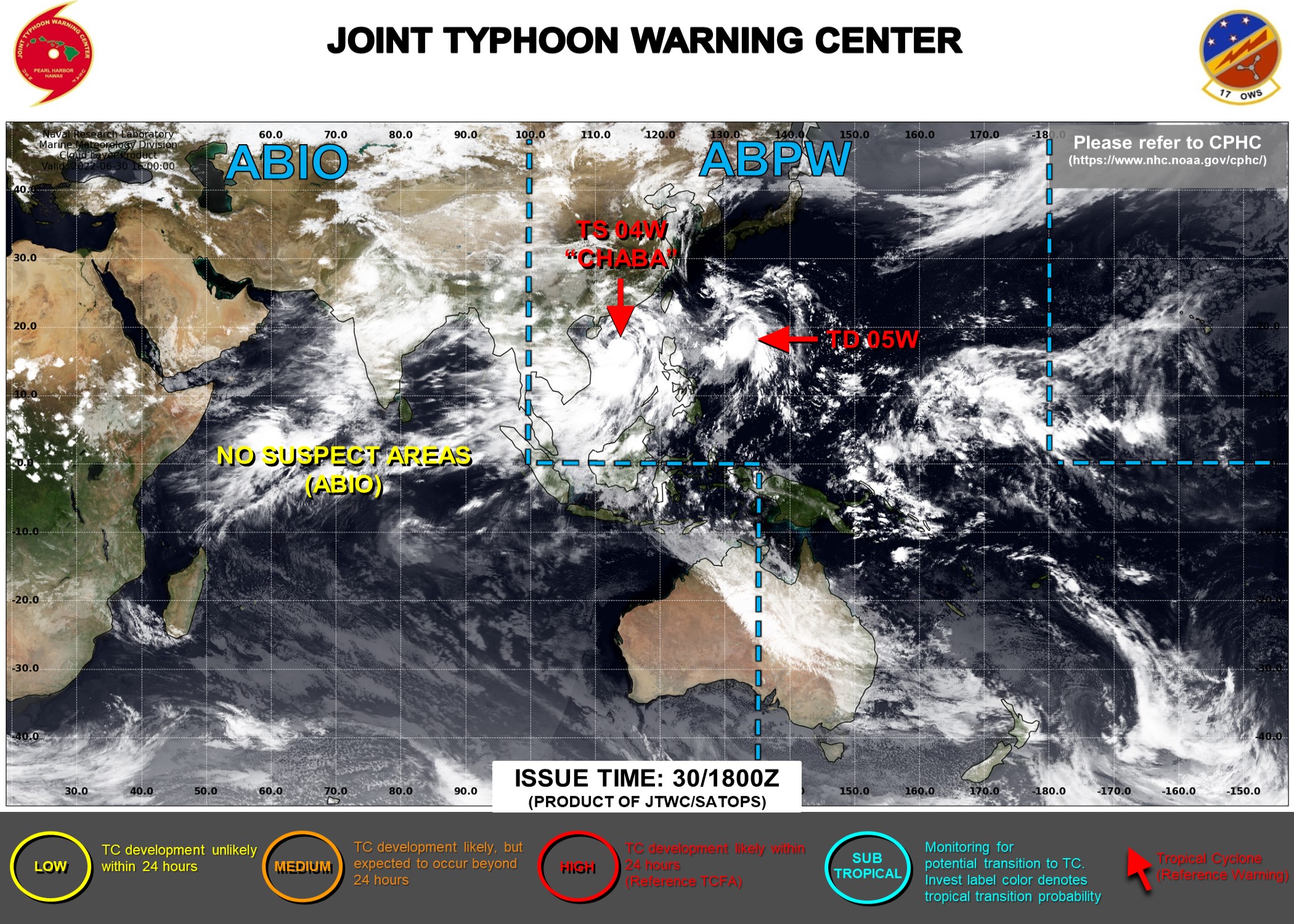 JTWC IS ISSUING 6HOULRY WARNINGS ON TS 04W AND TS 05W. 3HOURLY WARNINGS ARE ISSUED ON BOTH SYSTEMS.