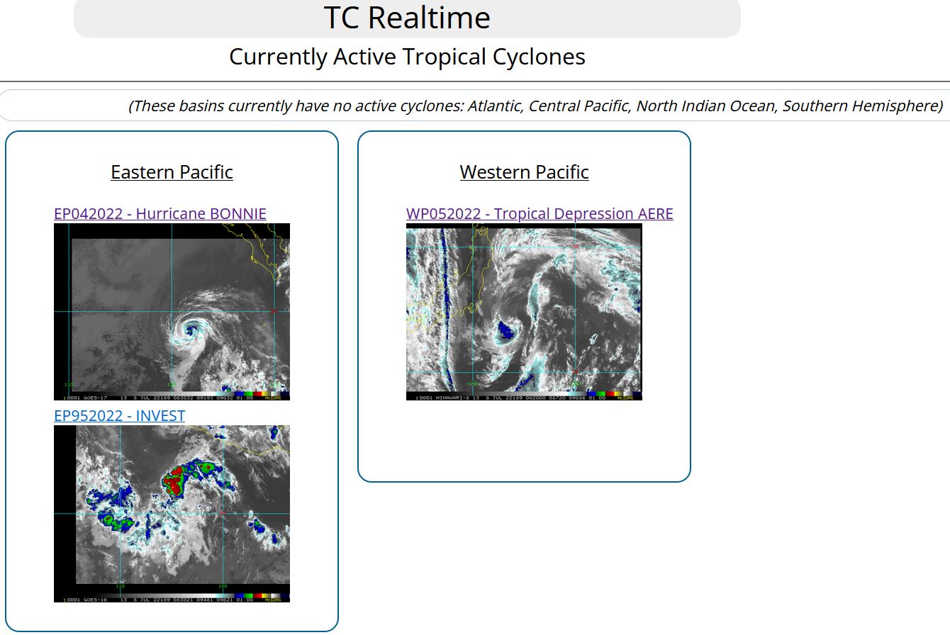 2 WEEK CYCLONIC DEVELOPMENT POTENTIAL worldwide// HU 04E(BONNIE), resilient, monitored since June 22// 08/06utc update