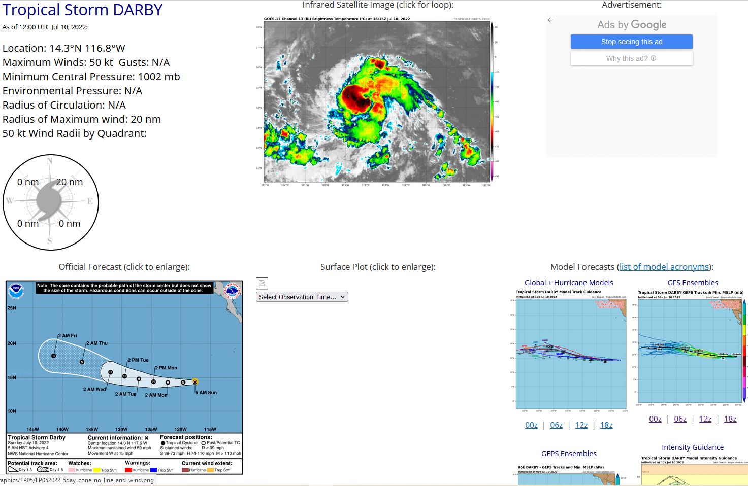 Invest 90W now on the map// TS 05E(DARBY) intensifying, 10/16utc update