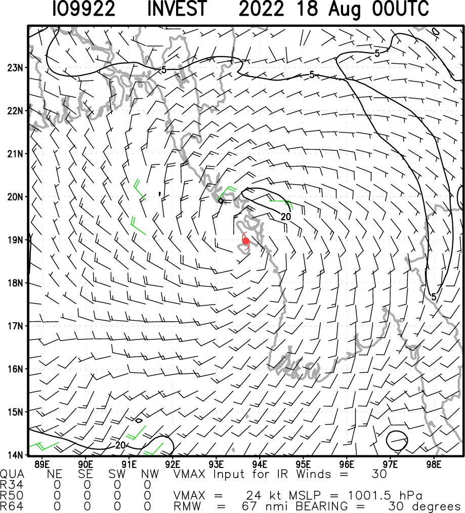 North Indian: after TC 03A, Invest 99B is another very rare August system//Invest 93W and Invest 96W, 18/03utc