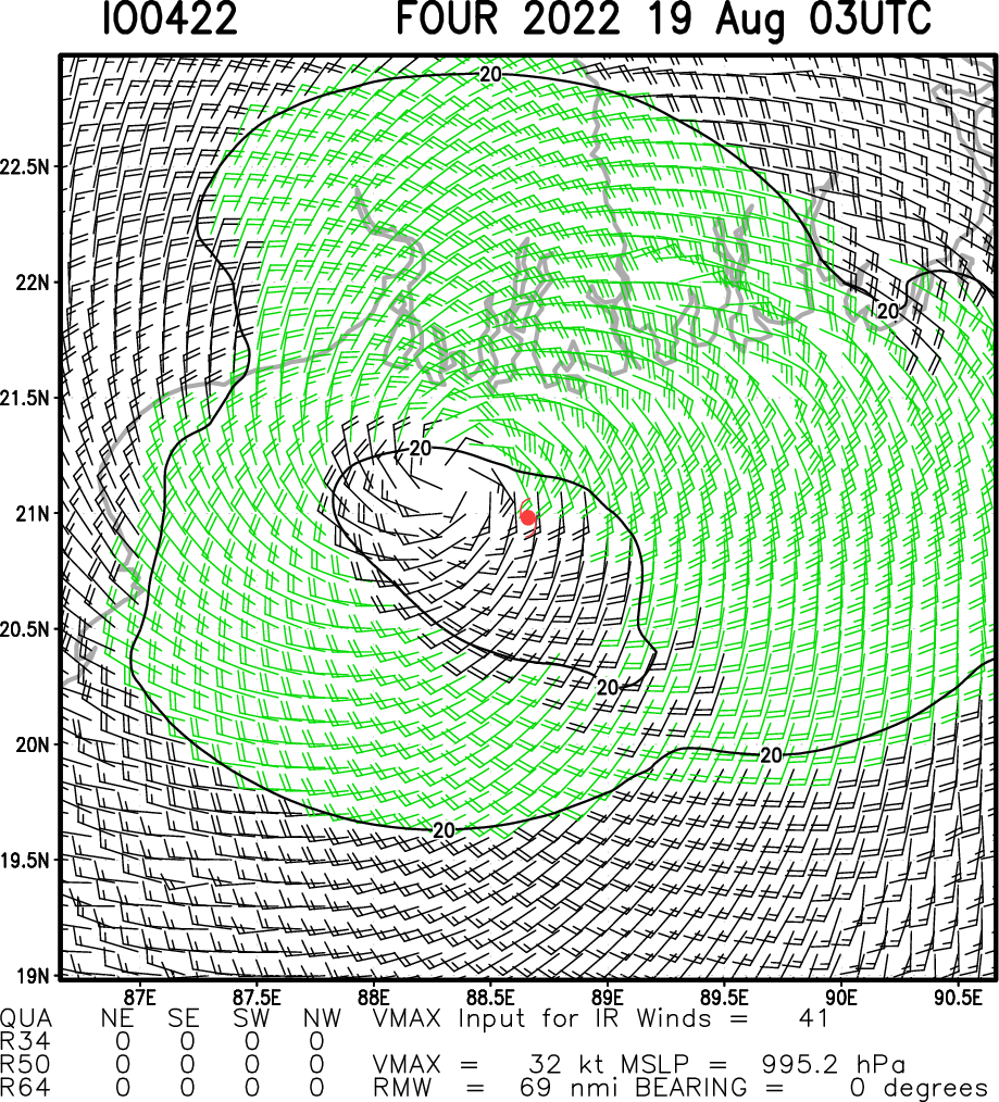 North Indian: 2 Tropical Cyclones in August! TC 04B making landfall// Invest 93W// Invest 99L, 19/03utc