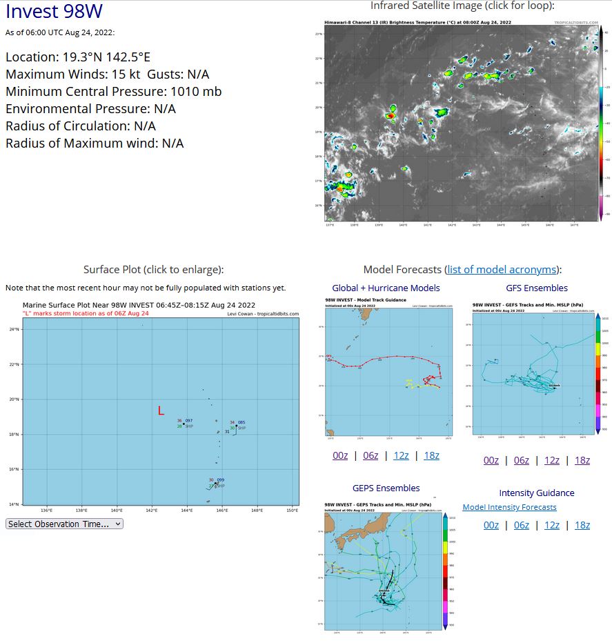 TY 11W(TOKAGE) peaked as a CAT 3 US//TS 10W(MA-ON): forecast landfall SW of Hong Kong by 24h// Invests 98W & 91E, 24/09utc