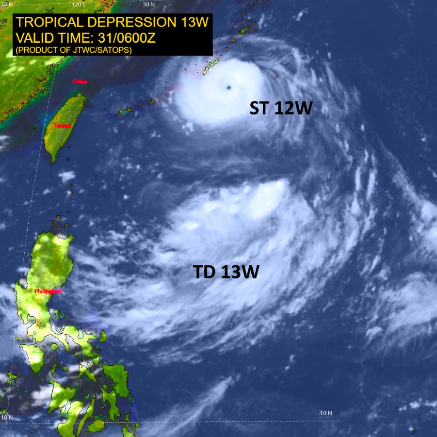 12W(HINNAMNOR) peaked at CAT 5: slow-mover next 96h//TD 13W: translating along the periphery of 12W//Invests 92E & 91L//3109utc