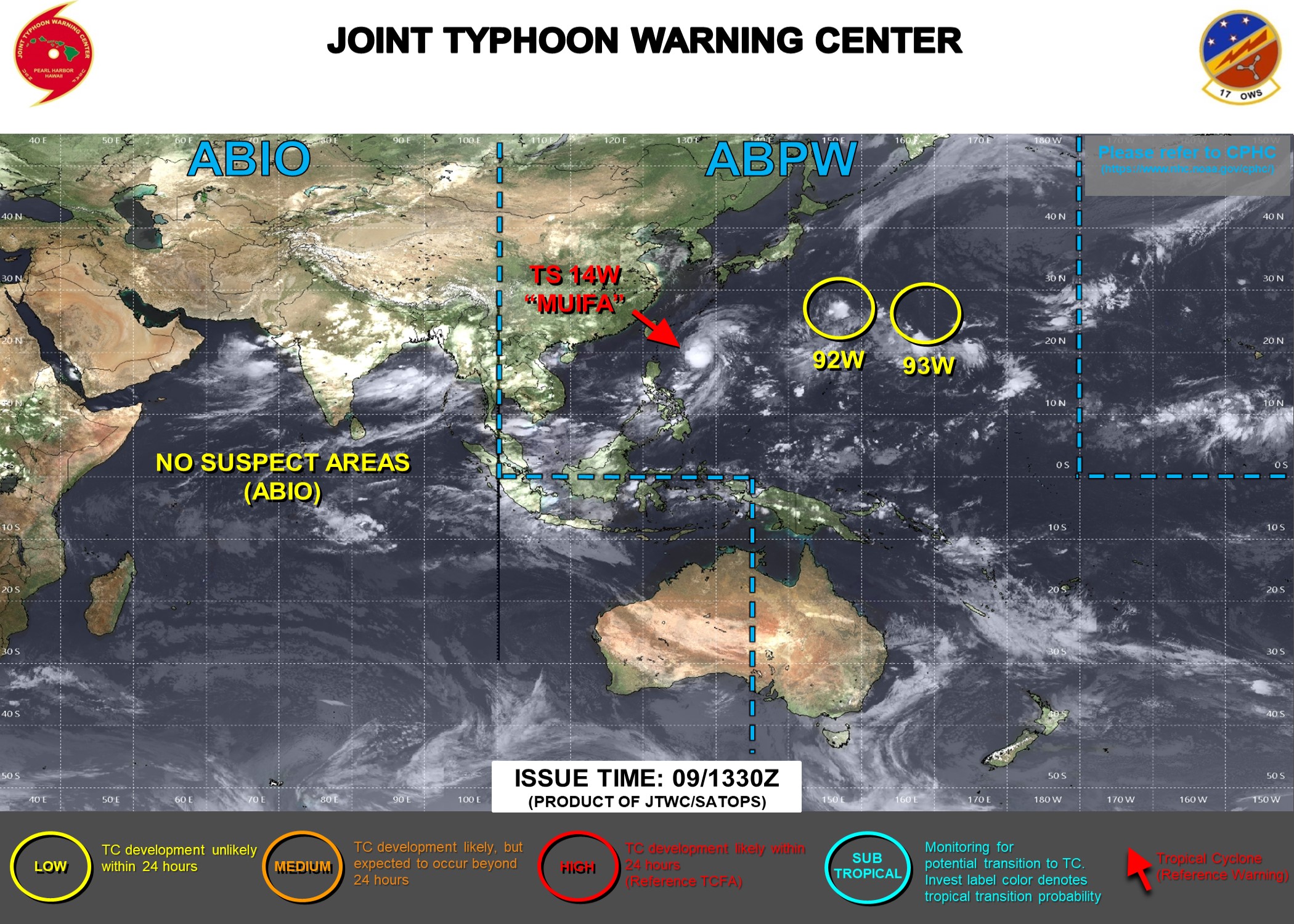 JTWC IS ISSUING 6HOURLY WARNINGS AND 3HOURLY SATELLITE BULLETINS ON 14W.