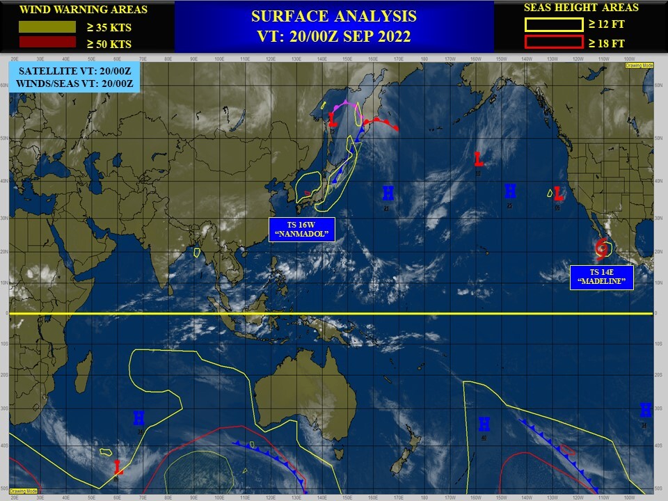 16W(NANMADOL) final warning//Invest 94W on the map//TS 14E(MADELINE)//HU 07L(FIONA): up to CAT 4 after 24h//Invest 97L//20/06utc
